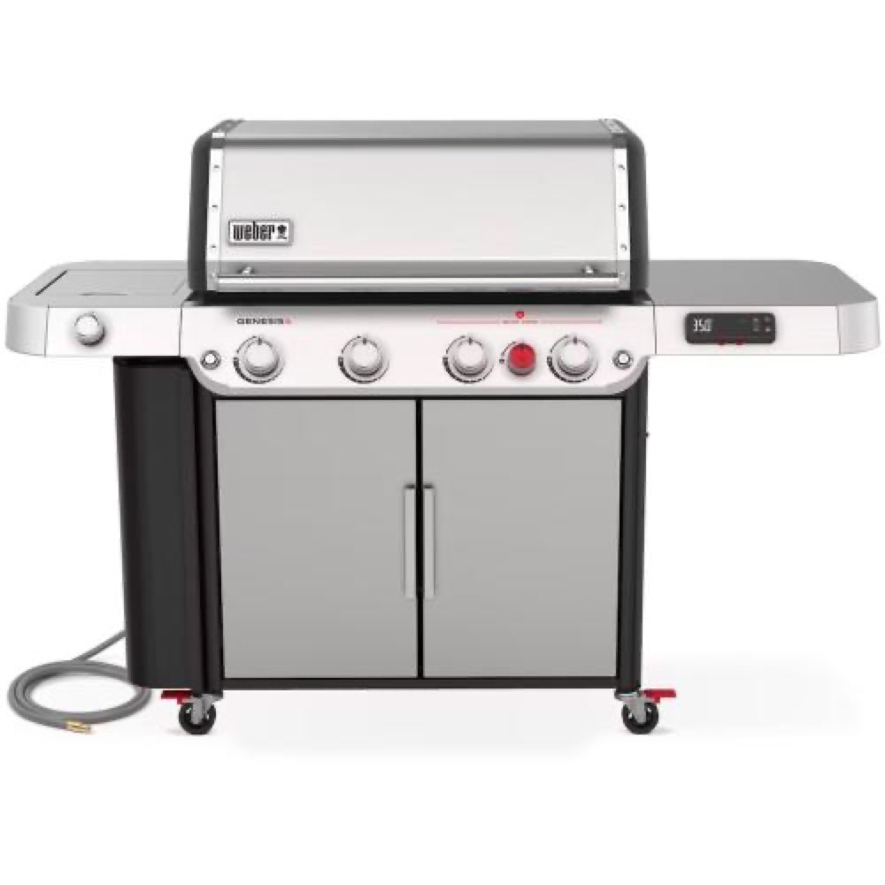 Weber Grills Genesis SPX 435 Natural Gas Smart Grill with Sear Burner  and  Side Burner   Stainless Steel
