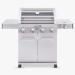 Monument Grills 4 Burner Natural Gas in Stainless Steel with Clear View Lid LED Controls and Side Burner