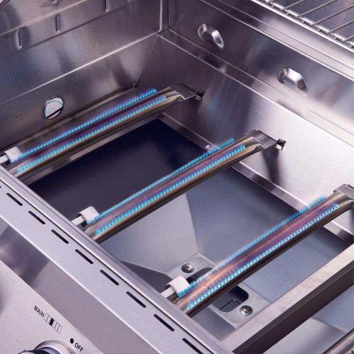 Monument Grills 4 Burner Natural Gas in Stainless Steel with Clear View Lid LED Controls and Side Burner