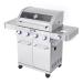 Monument Grills 4 Burner Natural Gas in Stainless Steel with Clear View Lid LED Controls and Side Burner