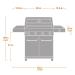 Monument Grills 4 Burner Natural Gas in Stainless Steel with Clear View Lid LED Controls and Side Burner