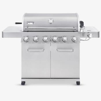 Monument Grills 6 Burner Propane Gas Grill in Stainless with LED Controls Rotisserie Kit and Side Burner 77352350