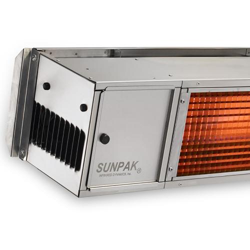 Sunpak TSR 48 Inch 34000 BTU Propane Gas Two Stage Infrared Patio Heater with Remote   Stainless Steel