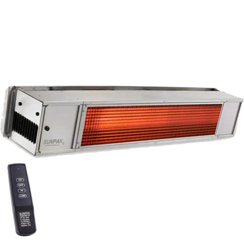 Sunpak TSR 48 Inch 34000 BTU Propane Gas Two Stage Infrared Patio Heater with Remote   Stainless Steel