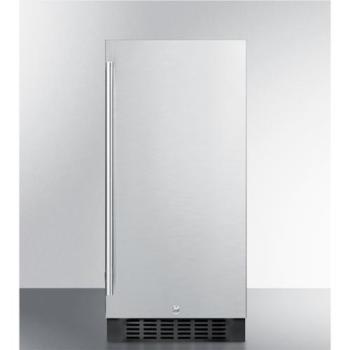 Summit 15 Inch 3 0 Cu Ft Stainless Steel Commercial Outdoor Rated Beverage Refrigerator Black Cabinet SPR316OS350