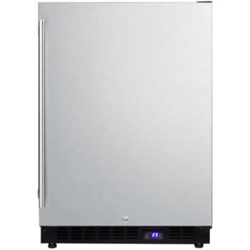 Summit 24 Inch 3 72 Cu Ft Outdoor Rated Compact Freezer Stainless Steel Black Cabinet SPFF51OS350