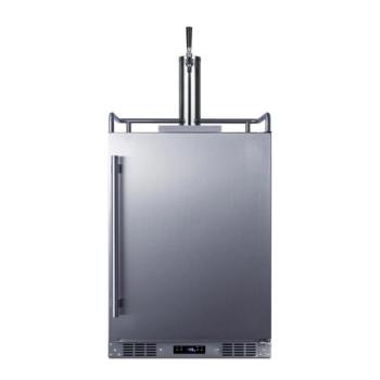 Summit 24 Inch 5 6 Cu Ft Built In Stainless Steel Single Tap Outdoor Beer Kegerator SBC683OS350