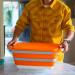 Drip EZ BBQ Prep Tub   Original Size   Orange   16 Inches by 20 Inches