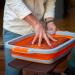 Drip EZ BBQ Prep Tub   Original Size   Orange   16 Inches by 20 Inches