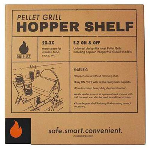 Drip EZ Magnetic Pellet Grill Hopper Shelf   2X More Space for Utensils Food Sauce Etc   Fits Most Pellet Grills