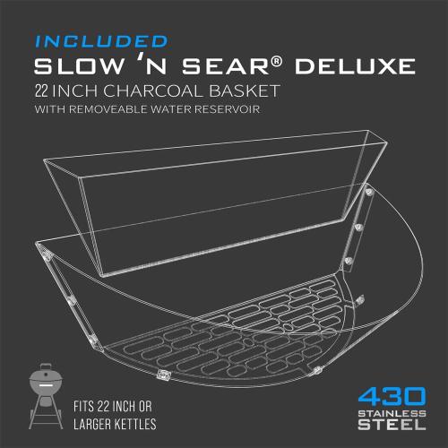 SNS Grills Slow N Sear Deluxe   Fits Weber 22 Inch Kettle Grills