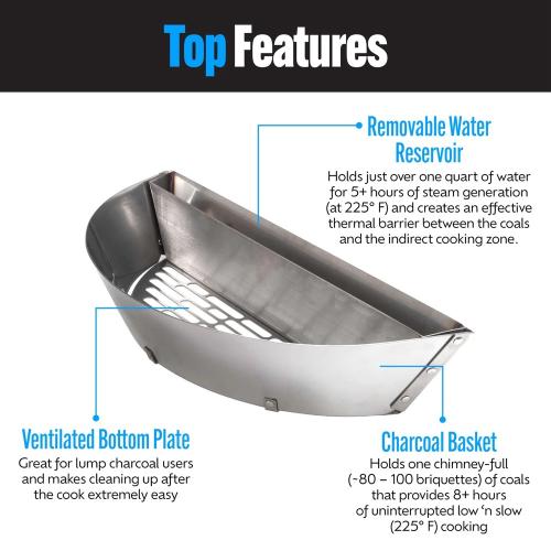 SNS Grills Slow N Sear Deluxe   Fits Weber Summit Charcoal Grill