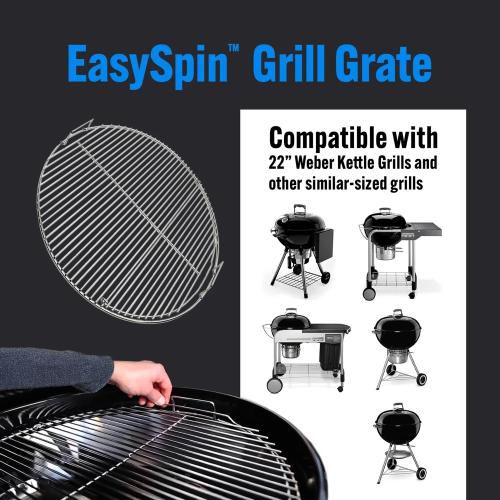 SNS Grills EasySpin Grill Grate   Fits Weber 22 Inch Kettle Grills