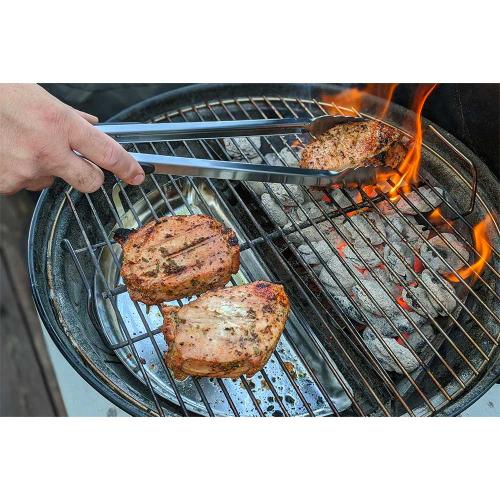 SNS Grills 7 Piece Stainless Steel Grilling Tool Set with Rubber Grips