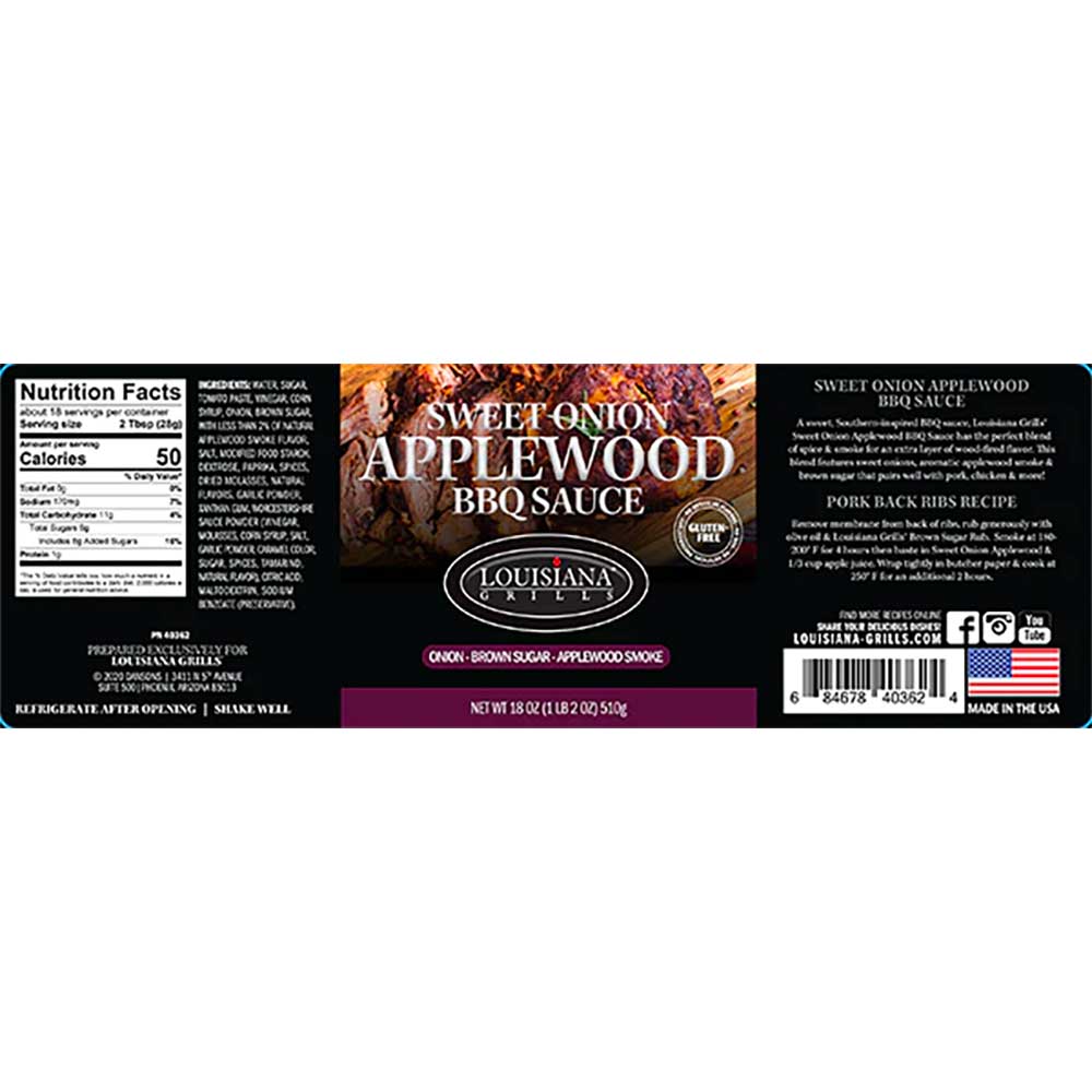 Louisiana Grills Sweet Onion Applewood BBQ Sauce