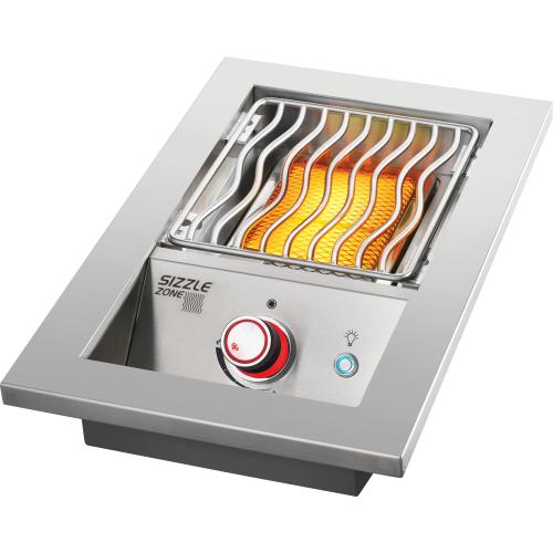 Napoleon Built In 700 Series 10000 BTU 10 Inch Drop In Natural Gas Infrared Single Side Burner with Stainless Steel Cover