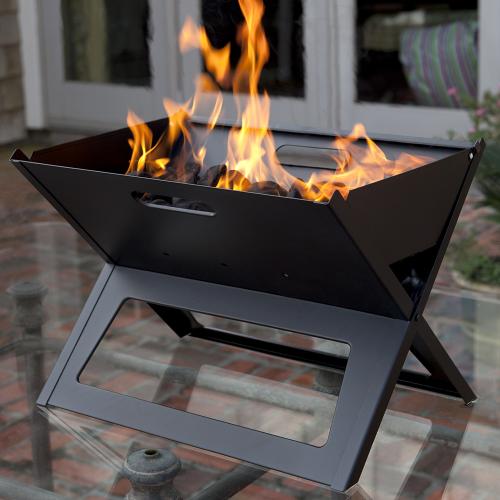 Fire Sense 18 Inch Folding Notebook Portable Charcoal Grill   Powder Coated