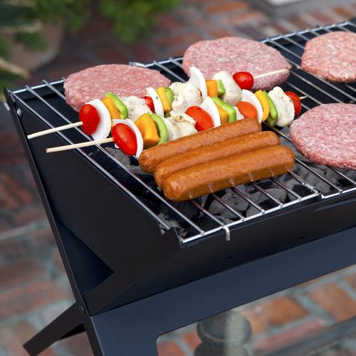 Fire Sense 18 Inch Folding Notebook Portable Charcoal Grill   Powder Coated