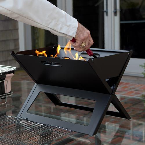 Fire Sense 18 Inch Folding Notebook Portable Charcoal Grill   Powder Coated