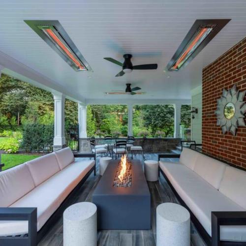 Infratech W Series 48 Inch 2600W Single Element Electric Infrated Patio Heater   208V   Almond