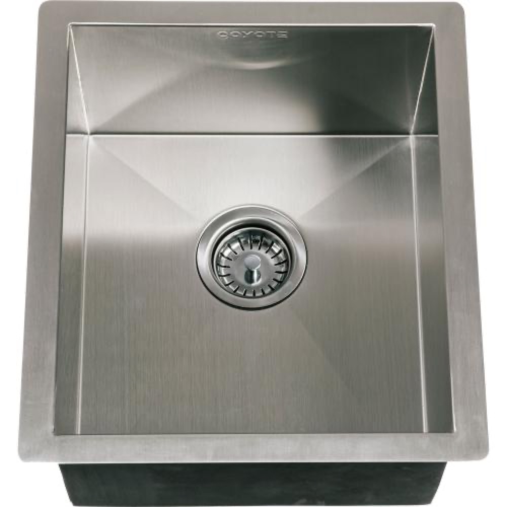 Coyote 16 Inch x 18 Inch Outdoor Rated Drop In Stainless Steel Sink with Drain Plug