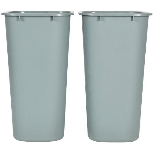 RCS Valiant Series 20 Inch Roll Out Double Stainless Steel Trash and Recycling Bin