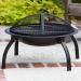 Fire Sense 22 Inch Folding Wood Burning Round Fire Pit   Black