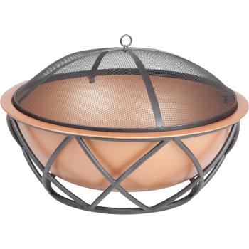 Fire Sense Barzelonia 26 Inch Wood Burning Fire Pit Copper Look 62241 Front Look350