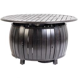 Fire Sense Grand Cooper 47 Inch 40000 BTU Propane Gas Round Fire Pit Table Antique Bronze 61832 Front View250