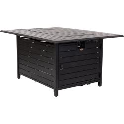 Fire Sense Longmont 49 Inch 50000 BTU Propane Gas Rectangular Fire Pit Table Antique Bronze 61898 Side View250