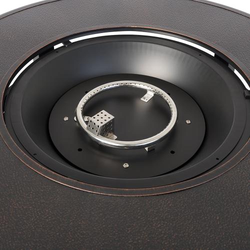 Fire Sense Armstrong 42 Inch 50000 BTU Propane Gas Round Fire Pit Table  Antique Bronze