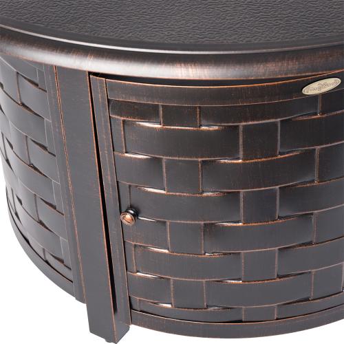 Fire Sense Armstrong 42 Inch 50000 BTU Propane Gas Round Fire Pit Table  Antique Bronze