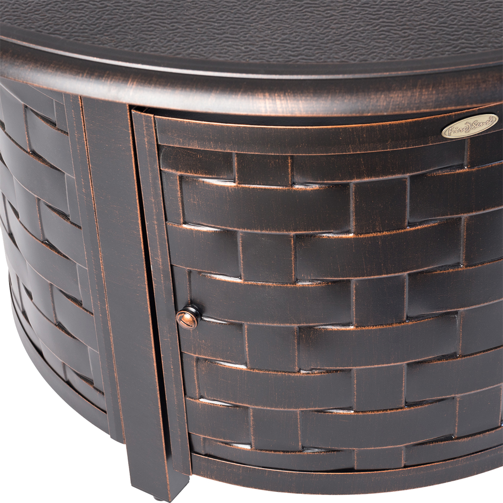 Fire Sense Armstrong 42 Inch 50000 BTU Propane Gas Round Fire Pit Table  Antique Bronze