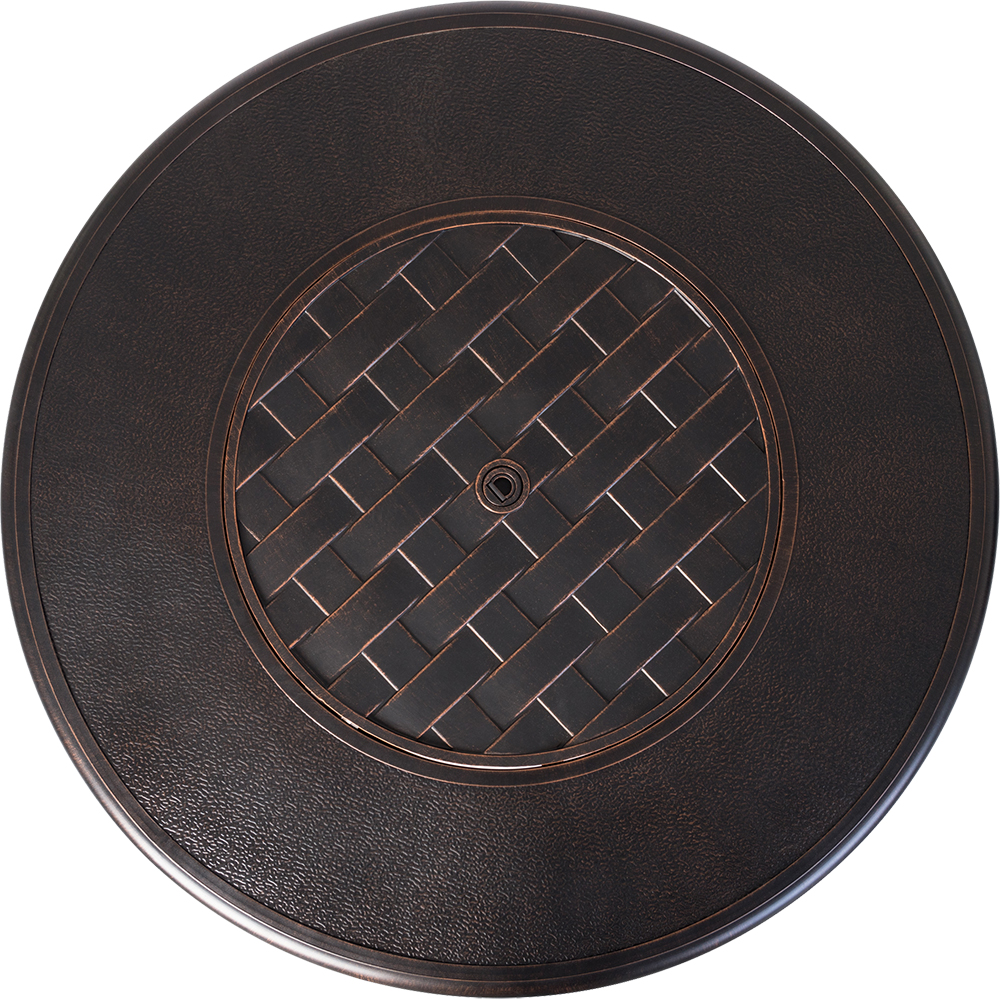 Fire Sense Armstrong 42 Inch 50000 BTU Propane Gas Round Fire Pit Table  Antique Bronze