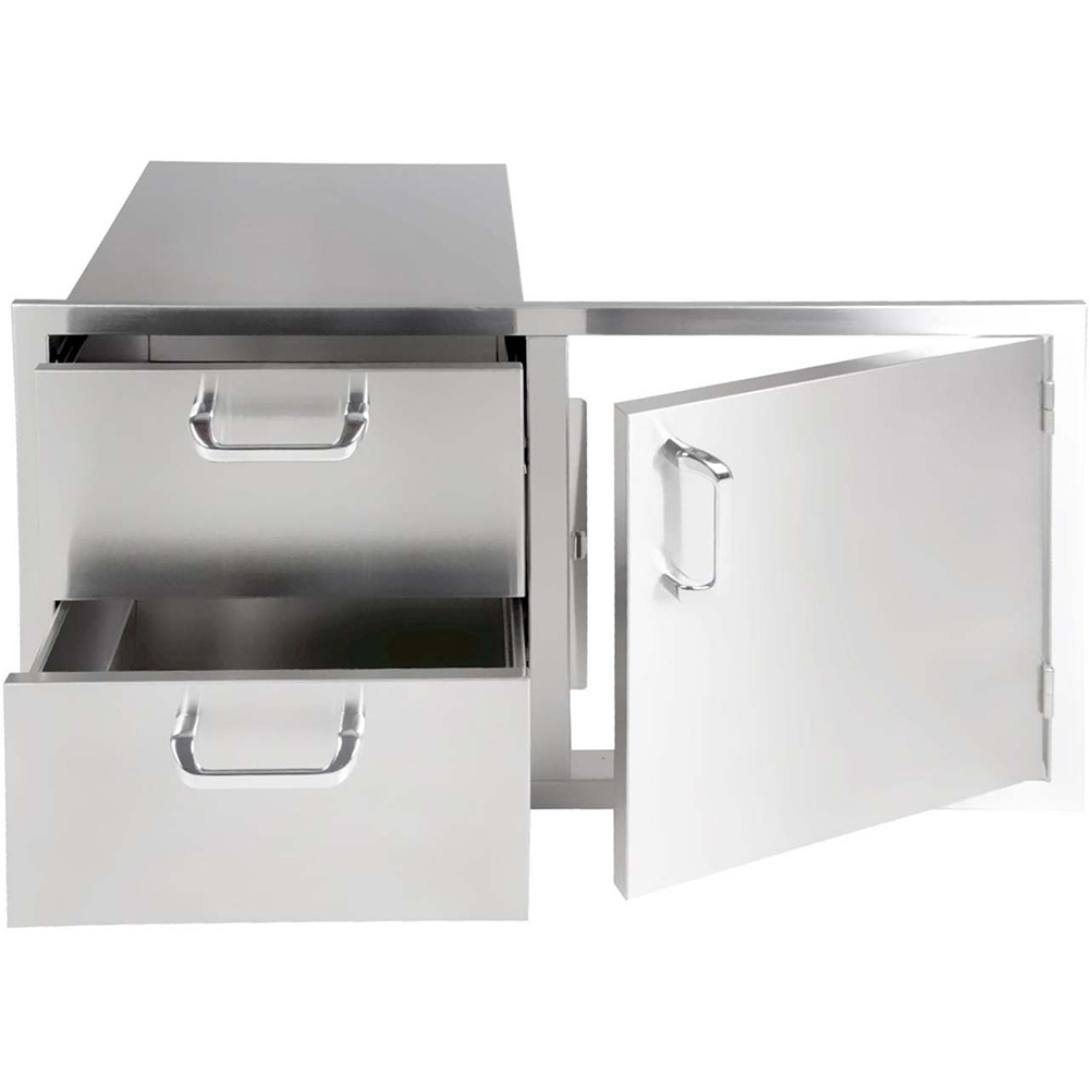 BBQGrills Brentwood Series 32 Inch Stainless Steel Reversible Hinged Access Door and Double Drawer Combo