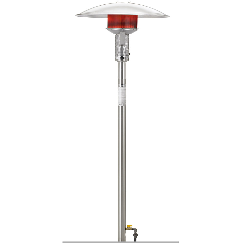 Sunglo 50000 BTU Natural Gas Permanent Post Mount 24 Volt Patio Heater with Electronic Ignition   Stainless Steel