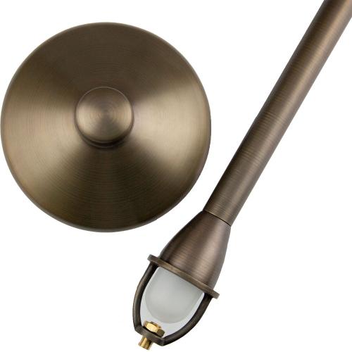 Yard Lights 12v Low Voltage Landscape Lighting Area Light with 18 Inch Brass Stem   Bronzed Cast Brass