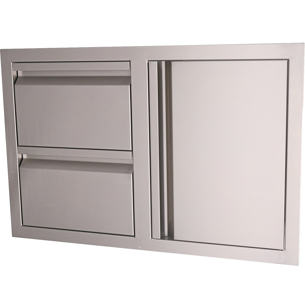 RCS Valiant Series 33 Inch Stainless Steel Access Door  and  Double Drawer Combo